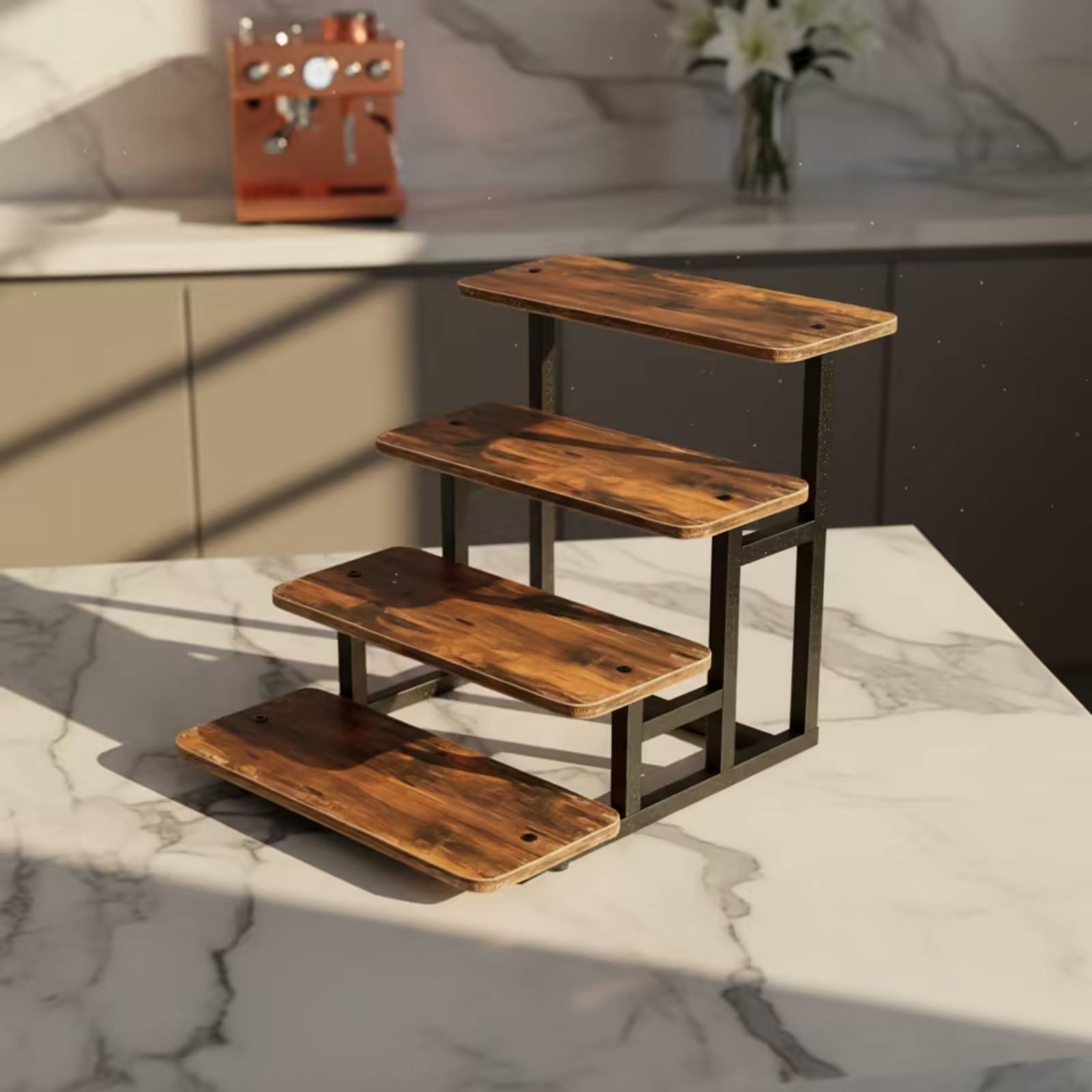Display Risers Set - 4단 디스플레이 스탠드 탁상용 컵케이크 스탠드,