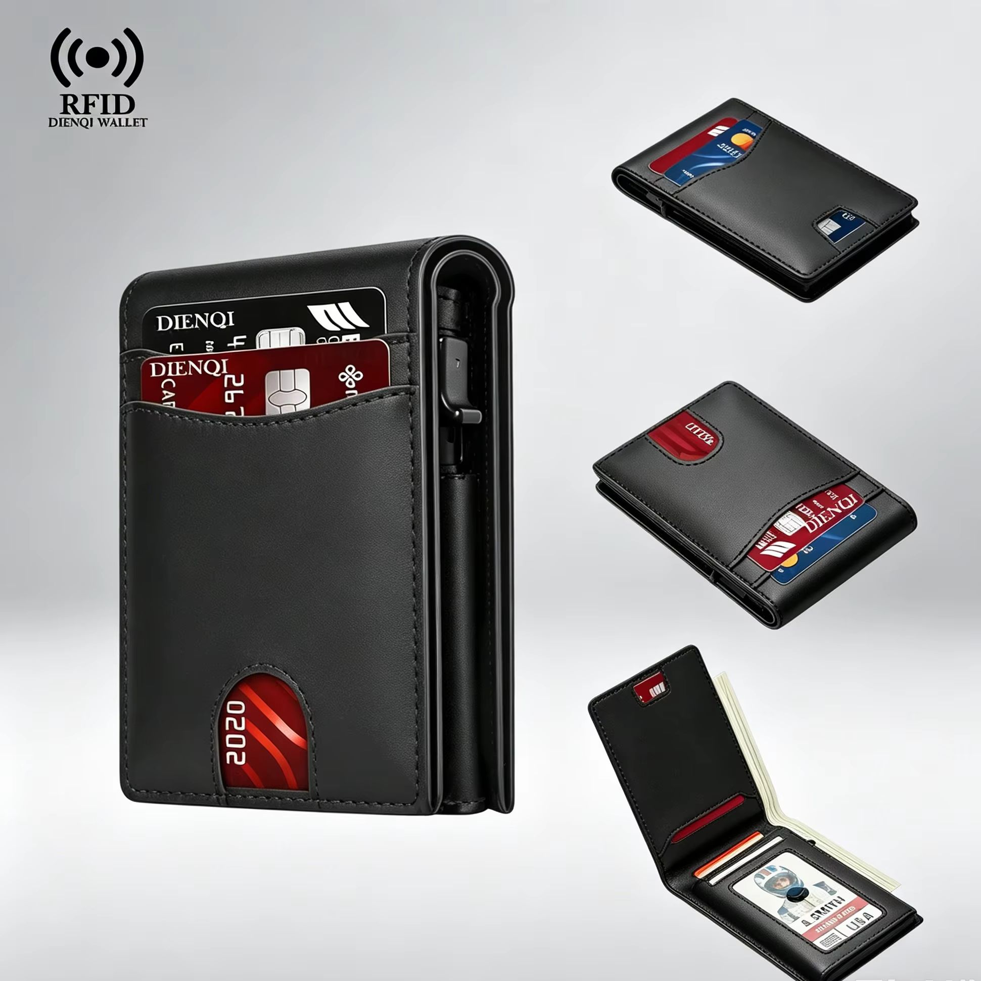 Card Top Loader - 럭셔리 브랜드 비즈니스 신용카드 홀더 포켓