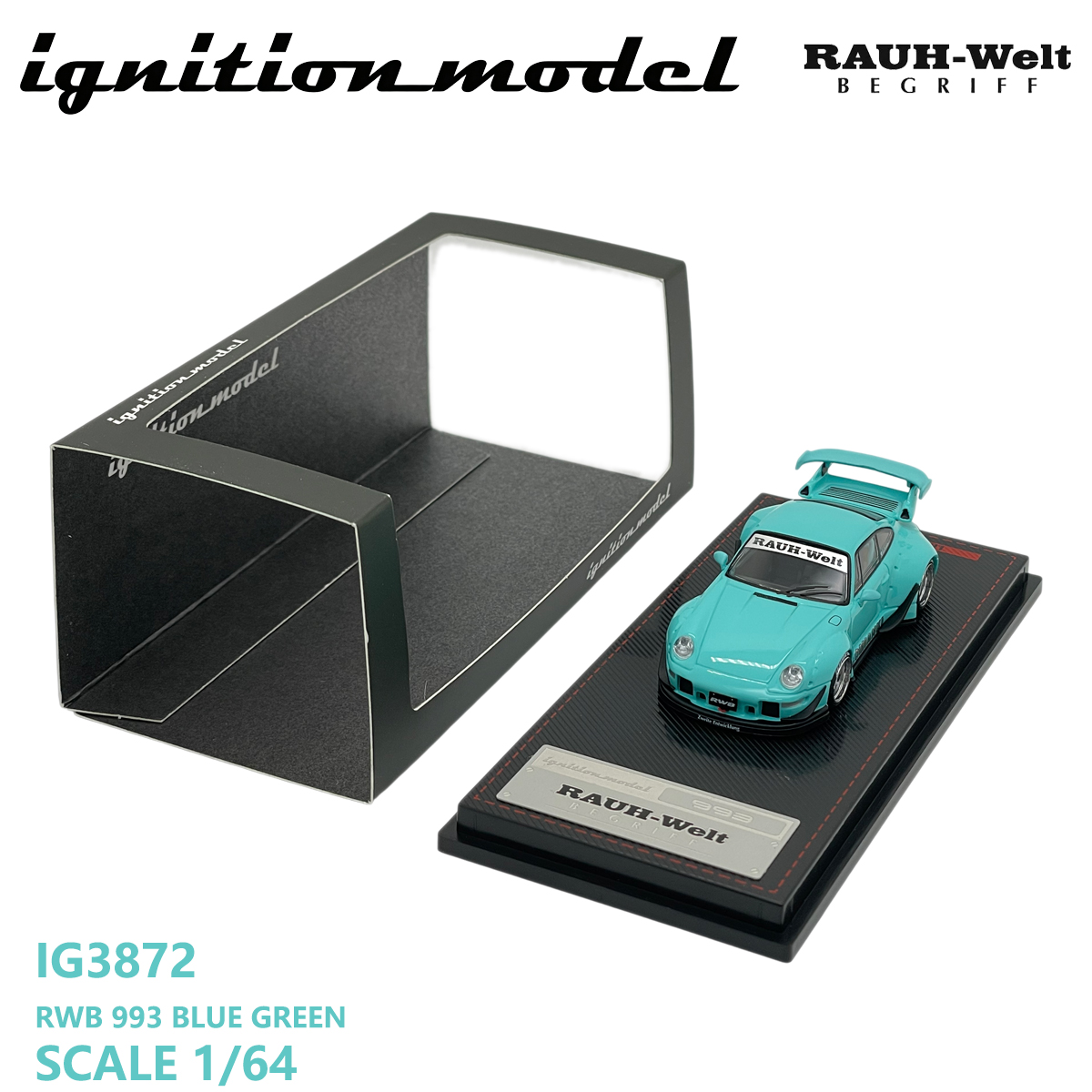 Die Cast Car 1 64 - 점화 모델 1:64 포르쉐 911 RWB