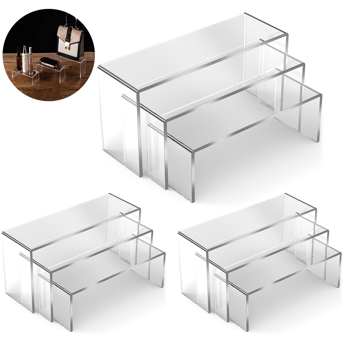 Display Risers Set - 3/6/9Pcs 아크릴 디스플레이 스탠드 블라인드 박스