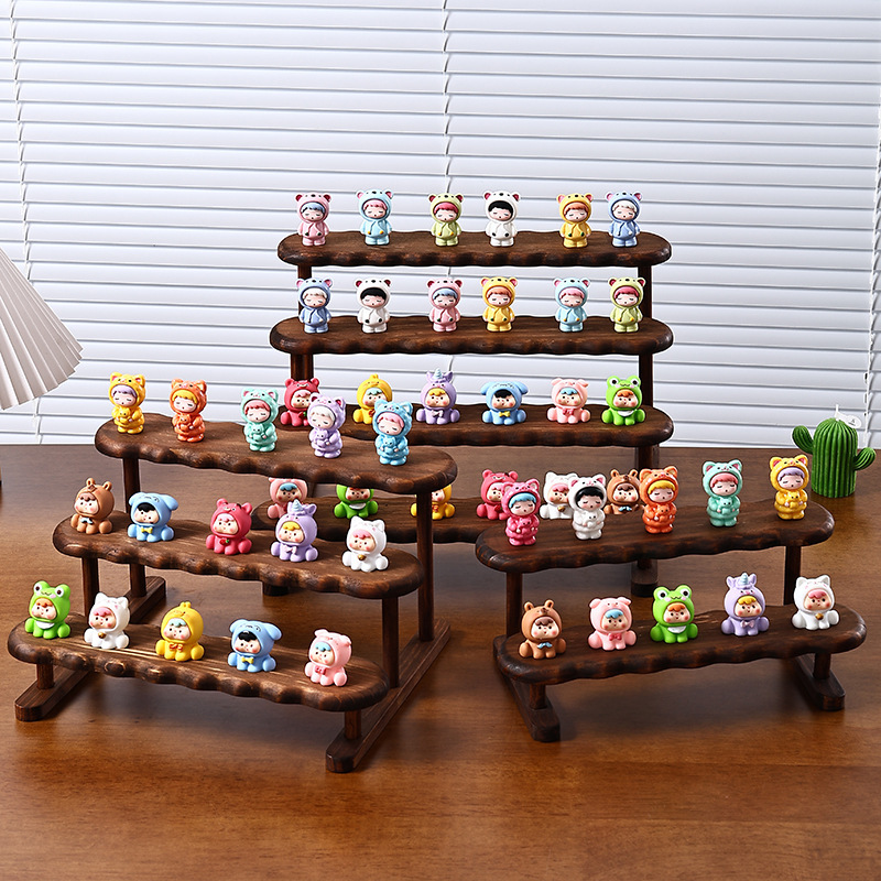 Display Risers Set - 2/3/4/5 레이어 나무 디스플레이 라이저 선반