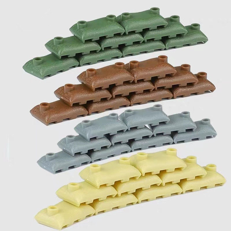Lego Minifigure Holder - 50개 MOC 군사용 샌드백 블록 장난감