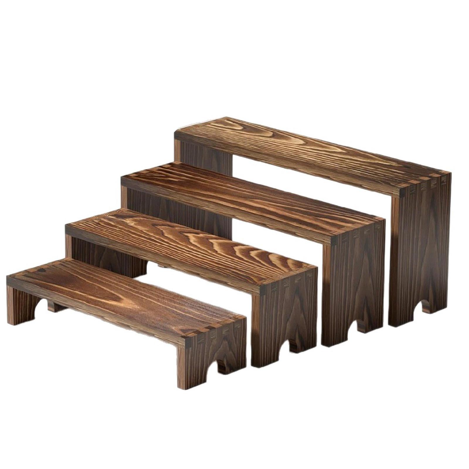 4개의 나무 받침대 컵케이크 스탠드, 쌓을 수 있는 다 - Display Risers Set 리뷰 및 가격