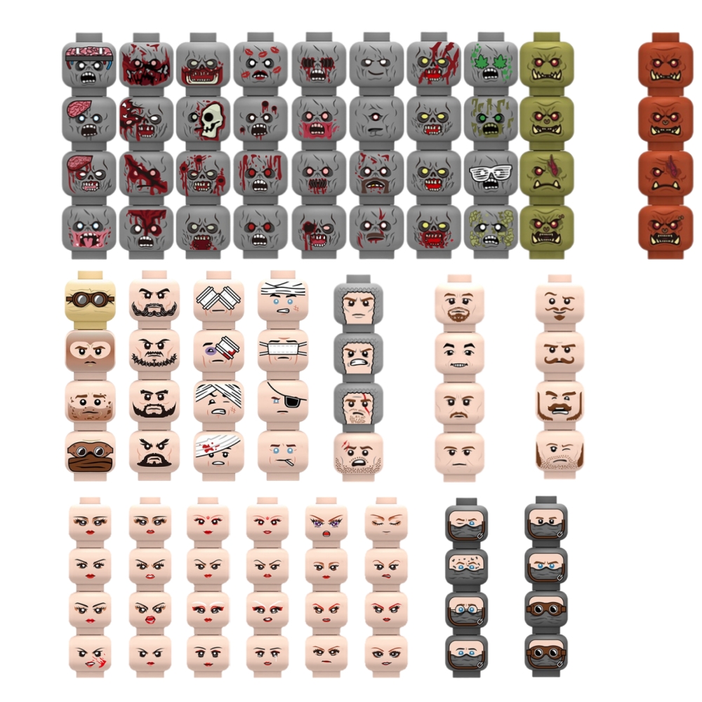 부상당한 감정 표현 얼굴 머리 블록, 군인 피규어, 좀 - Lego Minifigure Holder 리뷰 및 가격