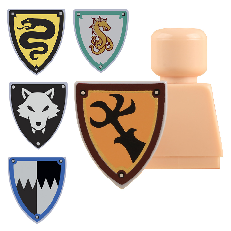 MOC 중세 기사 검은 늑대 방패 빌딩 블록 뱀 군대  - Lego Minifigure Holder 리뷰 및 가격