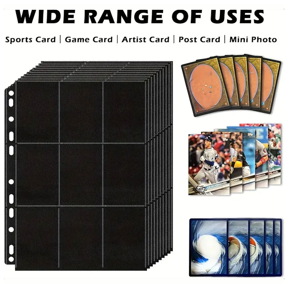 180 게임 카드용 양면 로딩 포켓, 블랙 9 포켓 A - Trading Card Binder 리뷰 및 가격